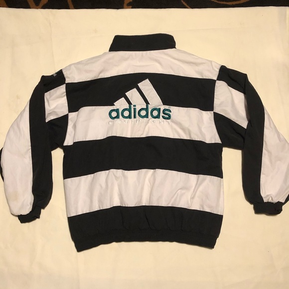 adidas black and white striped jacket